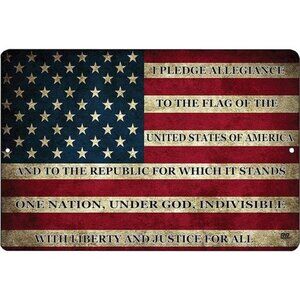River Tactical USA American Flag Metal Tin Sign, 12x8 Inch, Wall Decor